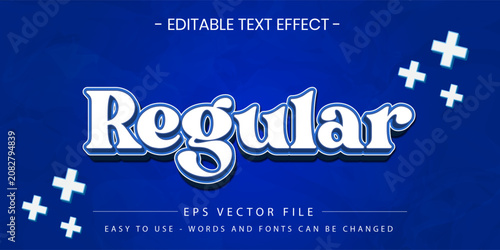 Regular 3d editable text effect vector illustration