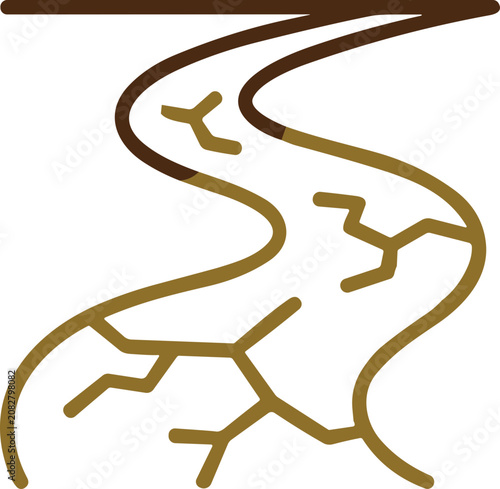 Photos Stylized Cracked Earth Riverbed Vector Art