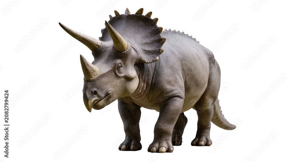 Fototapeta premium Triceratops dinosaur with three horns and frill