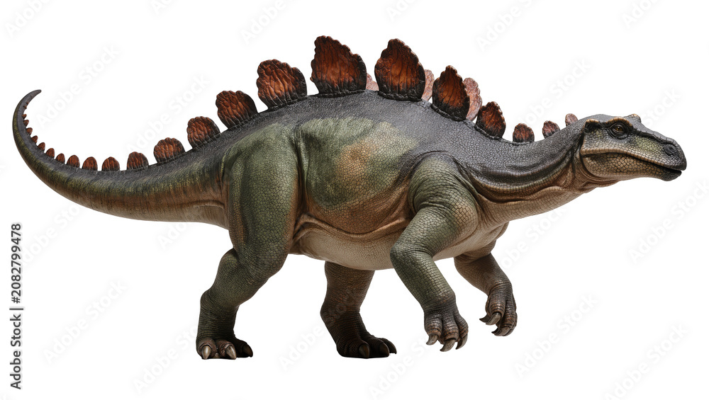 Fototapeta premium Stegosaurus dinosaur with plates on its back and tail
