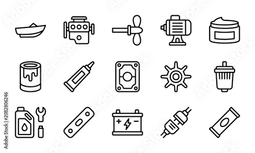 Canvastavla Marine Engine Parts and Accessories, Boat Motor Components, Nautical Equipment I