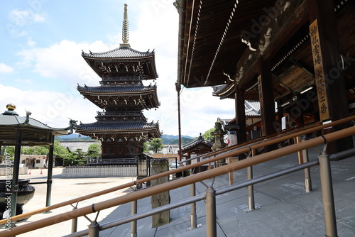 Canvas Print A Japanese temple : a scene of the precincts of Mizuma-dera Temple in Kaizuka Ci