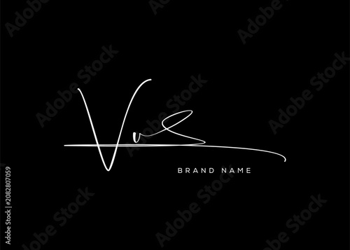 VU letter beauty cursive handwriting logo. vector logo| abstract logo| minimalist logo| brand identity| calligraphy design.