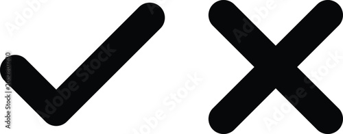 Konstfotografi Check and Cross mark icon set