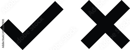 Canvastavla Check and Cross mark icon set