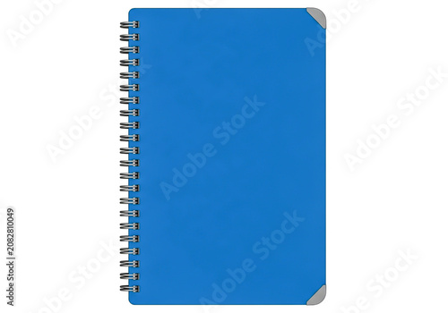Blue spiral notebook with hard cover
