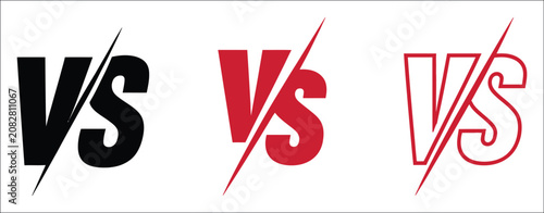 Obraz na plátně VS battle icons with versus comparison, rivalry symbols, duel badges, fight chal