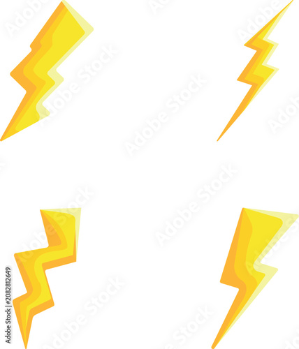 Photos Yellow electric lightning bolts symbolizing power, energy, and weather