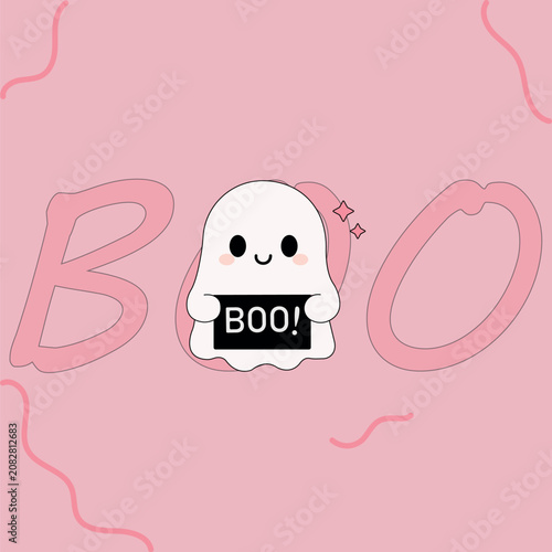 Fotografie ghost logo design with a boo plateform