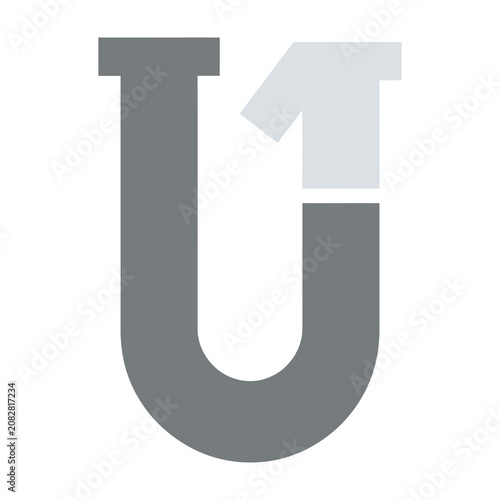 Minimalist Letter U Logo Design Featuring A Stylized Number One Integration Icon