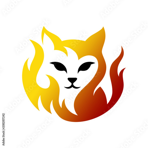 Fiery Fox Head Logo