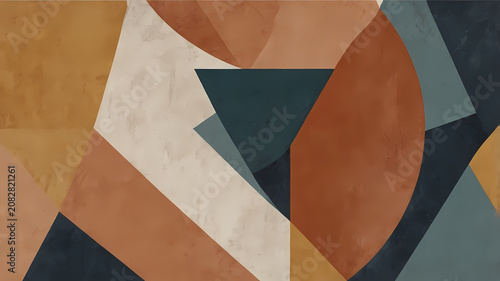 Modernist geometric wall art print featuring bold circular shapes and primary color palette with a minimalist aesthetic for modern home wall decoration.
