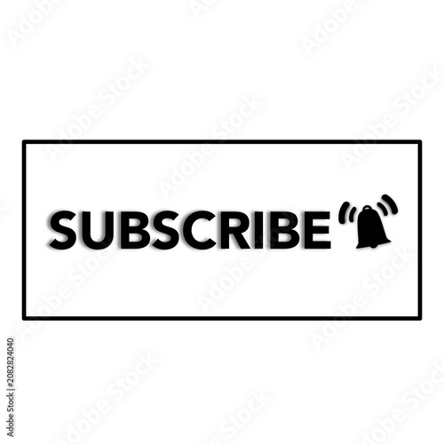 black and white Subscribe Button Icon 