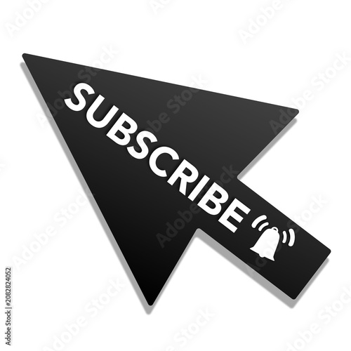 black and white Subscribe Button Icon 