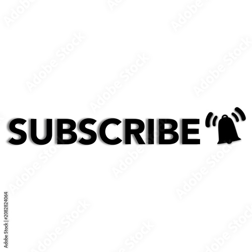 black and white Subscribe Button Icon 
