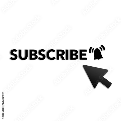 black and white Subscribe Button Icon 