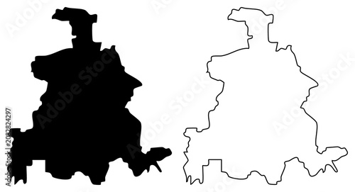 Dallas Texas City Map Silhouette And Outline Vector Graphic Illustration