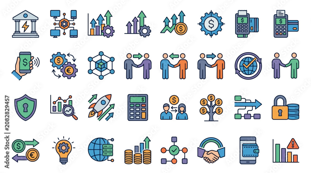 Fototapeta premium Business icons and symbols collection.