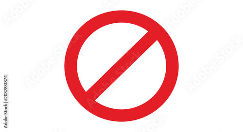Photos Prohibited symbol a red circle with a diagonal slash on a white background