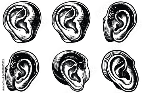 Fotografie ear icon vector