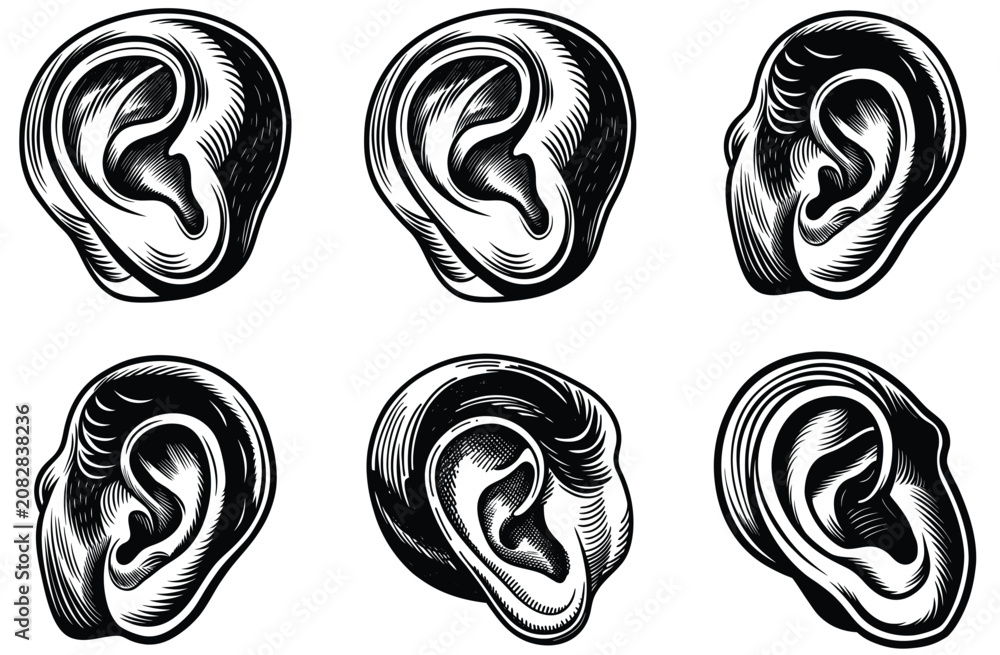 Tablou pe pânză ear icon vector