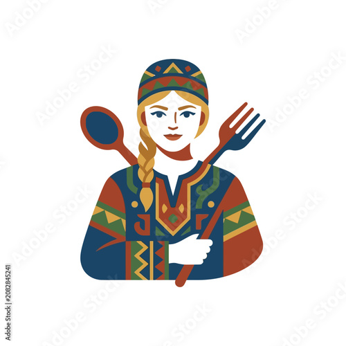 Woman Holding Cooking Utensils.
