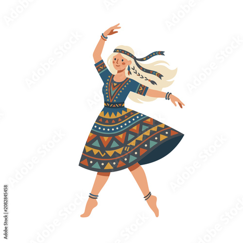 Woman in traditional Indian dance.