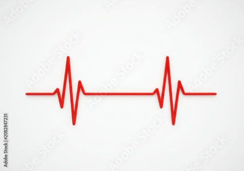 Vibrant red heartbeat line on a clean white background