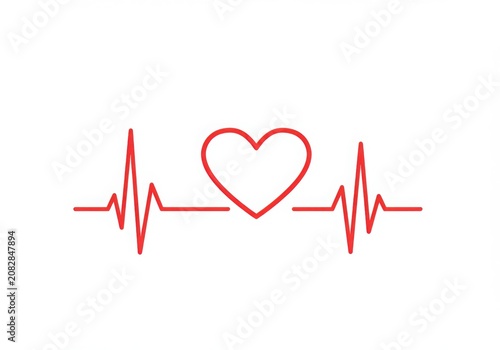 Heartbeat line with heart symbol