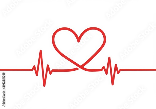 Heartbeat line with a heart symbol