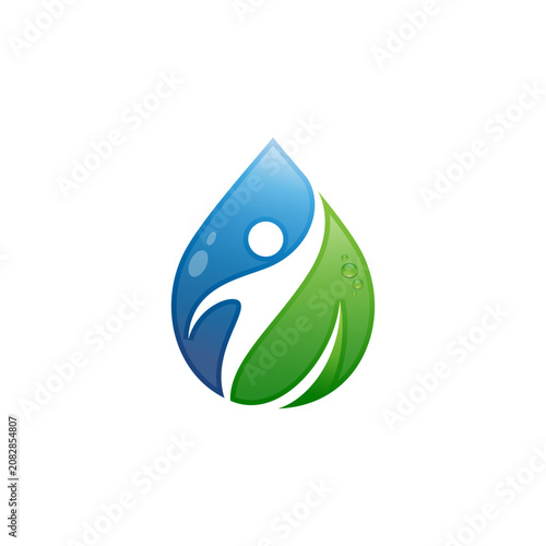 using the concept of water drops, people and leaves into a unique and interesting concept