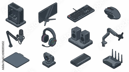 Flat Design Collection of Computer and Electronic Devices.