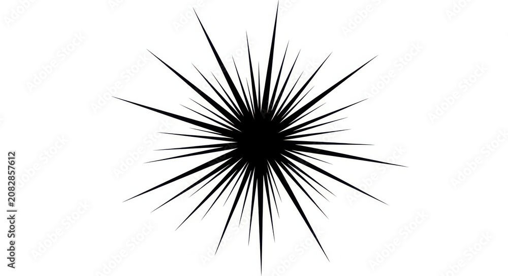 Fototapeta premium Starburst Silhouette Shape On White Background burst