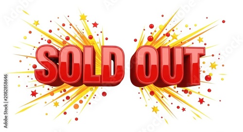 Sold out text with starburst effect vector illustration on white background
