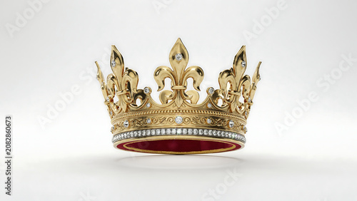 Ornate golden royal crown with intricate detailing and jewels, monarchy