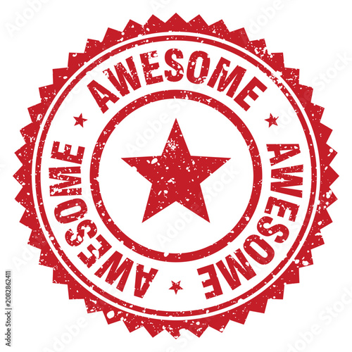 Canvas-taulu awesome red grunge round stamp. awesome stamp