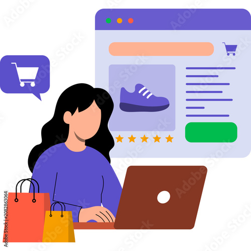 Online Business and E-Commerce Illustration