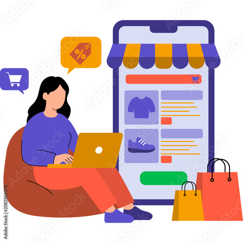 Online Business and E-Commerce Illustration