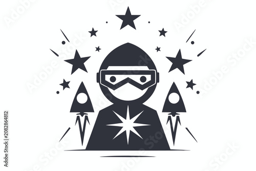 Abstract Pixel Art Thief Silhouette for Retro Game UI and Modern Thriller Designs