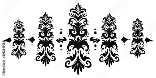 Editable ethnics decoration pattern elements vector set
