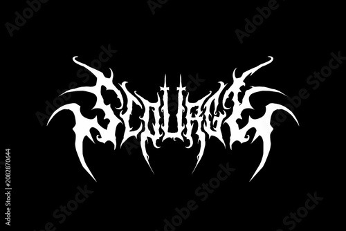 Bild auf Leinwand Scourge death metal typography logo design