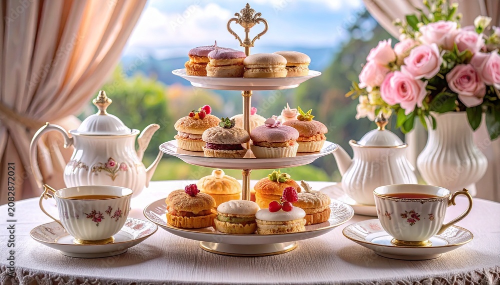 Fototapeta premium 優雅なアフタヌーンティ elegant afternoon tea