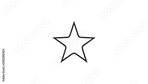 Simple black outline star icon for web and app design illustration