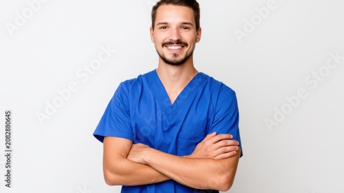 Smiling Dentist With Folded Arms Posing Confidently