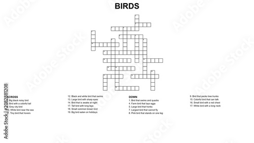Foto Simple crossword puzzle themed around birds