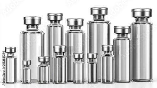 Sterile Pharmaceutical Vials Arranged for Medical Use