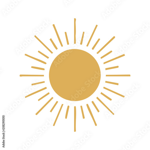 Minimalist Sun Vector Illustration for Summer Design Template