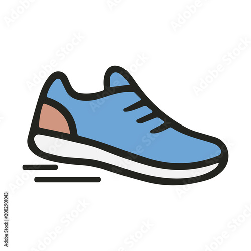 Running Shoe Flat Vector Icon for Sport and Active Lifestyle Concept