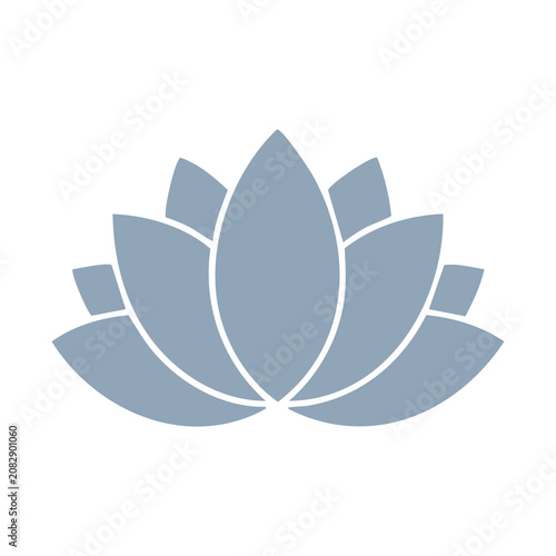 Serene Lotus Flower Vector Illustration - Flat Design Spiritual Wellness Graphic