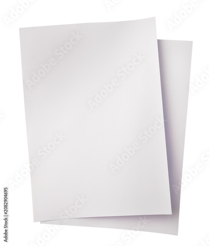 фотографія Two A4 paper sheets isolated on a white.